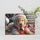 ゴールデンクリスマスゴールデンレトリバーパピー シーズンカード (スタンド正面)