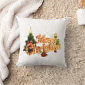 ゴールデンクリスマスススススパークル – フェスティバルツリー クッション (ブランケット)