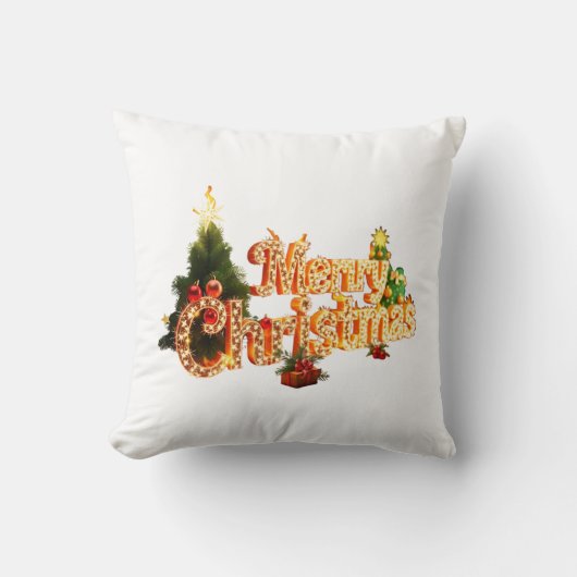 ゴールデンクリスマスススススパークル – フェスティバルツリー クッション (正面)