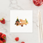 ゴールデンクリスマスススススパークル – フェスティバルツリー スタンダードカクテルナプキン (インサイチュ)