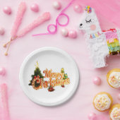 ゴールデンクリスマスススススパークル – フェスティバルツリー ペーパープレート (パーティー)