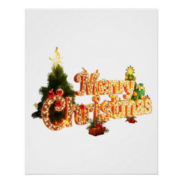 ゴールデンクリスマスススススパークル – フェスティバルツリー ポスター