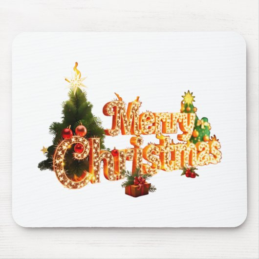 ゴールデンクリスマスススススパークル – フェスティバルツリー マウスパッド (正面)