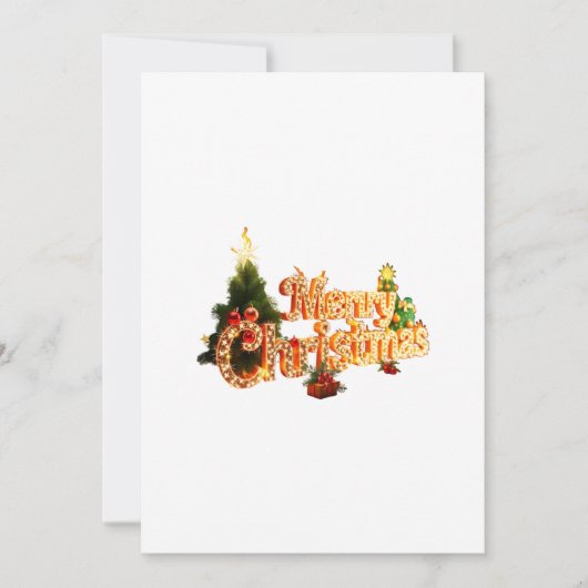 ゴールデンクリスマスススススパークル – フェスティバルツリー 招待状 (正面)