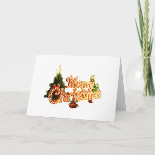 ゴールデンクリスマスススススパークル – フェスティバルツリー 招待状 (正面)