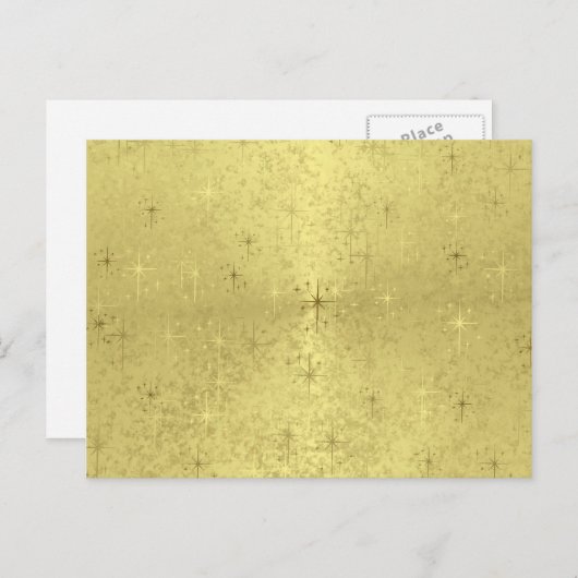 ゴールデンクリスマススターズオンフォイル紙 シーズンポストカード (正面/裏面)