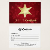 ゴールデンクリスマススターレッド《写真》ぼけ味ギフトカード (正面&裏面)