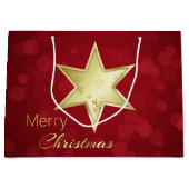 ゴールデンクリスマススターレッド《写真》ぼけ味 ラージペーパーバッグ (正面)
