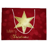 ゴールデンクリスマススターレッド《写真》ぼけ味 ラージペーパーバッグ (裏面)