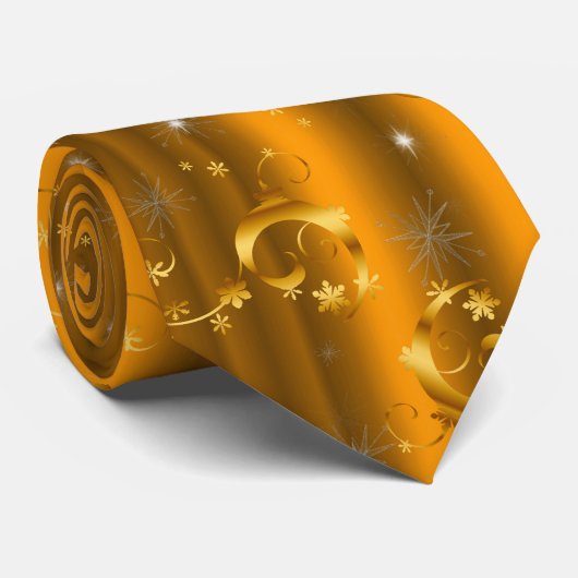 ゴールデンクリスマススター、金ゴールドに渦巻く ネクタイ (ロール)
