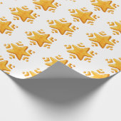 ゴールデンクリスマススノーパターン ラッピングペーパー (角)