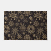 ゴールデンクリスマススノーフレークのパターン1 ドアマット (正面)