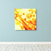 ゴールデンクリスマススノーフレーク キャンバスプリント (インサイチュ (ウッドフロア))