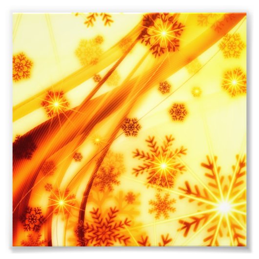 ゴールデンクリスマススノーフレーク フォトプリント            (正面)