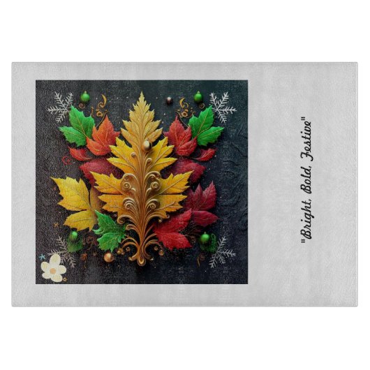 「ゴールデンクリスマスチャーム」 カッティングボード (正面)