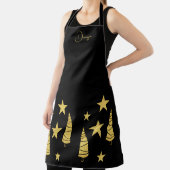 ゴールデンクリスマスツリーとスターモノグラムのズ エプロン (インサイチュ)