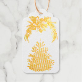 ゴールデンクリスマスツリーとリース ギフトタグ