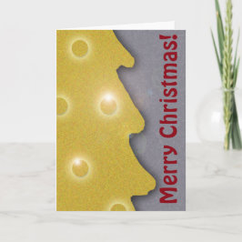 ゴールデンクリスマスツリーオングレーと文字 シーズンカード