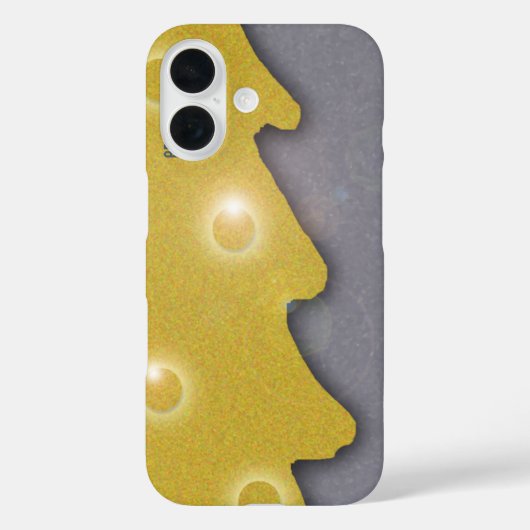 ゴールデンクリスマスツリーオングレーと文字 Case-Mate iPhoneケース (裏面)