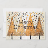 ゴールデンクリスマスツリーシャイニースノーフレークの休日 シーズンカード (正面)