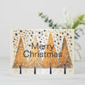 ゴールデンクリスマスツリーシャイニースノーフレークの休日 シーズンカード (スタンド正面)