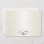 ゴールデンクリスマスツリーシャイニースノーフレークの休日 シーズンカード (裏面)