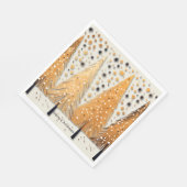 ゴールデンクリスマスツリーシャイニースノーフレークの休日 スタンダードランチョンナプキン (角)