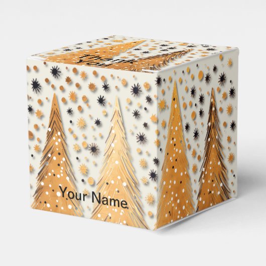 ゴールデンクリスマスツリーシャイニースノーフレークの休日 フェイバーボックス (正面サイド)