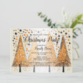 ゴールデンクリスマスツリーシャイニースノーフレークの休日 招待状 (スタンド正面)