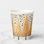 ゴールデンクリスマスツリーシャイニースノーフレークの休日 紙コップ (裏面)