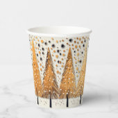 ゴールデンクリスマスツリーシャイニースノーフレークの休日 紙コップ (右)