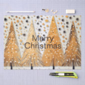 ゴールデンクリスマスツリーシャイニースノーフレークの休日 薄葉紙 (クラフト)