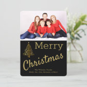 ゴールデンクリスマスツリーフォトカード 招待状 (スタンド正面)