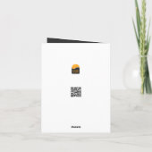 ゴールデンクリスマスツリー付きブルークリスマステーマ カード (裏面)