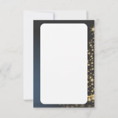 ゴールデンクリスマスツリー付きブルークリスマステーマ 招待状 (裏面)