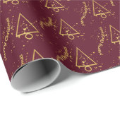 ゴールデンクリスマスツリー幾何学模様 ラッピングペーパー (ロールコーナー)
