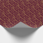 ゴールデンクリスマスツリー幾何学模様 ラッピングペーパー (角)