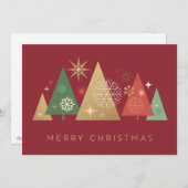 ゴールデンクリスマスツリー – エレガントフェスティバルの願い シーズンカード (正面/裏面)