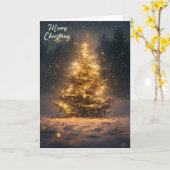 ゴールデンクリスマスツリー カード (黄色い花)
