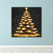 ゴールデンクリスマスツリー キャンバスプリント (インサイチュ (ウッドフロア))