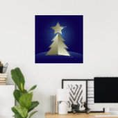ゴールデンクリスマスツリー ポスター (ホームオフィス)