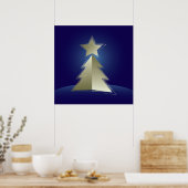 ゴールデンクリスマスツリー ポスター (キッチン)