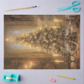 ゴールデンクリスマスツリー 薄葉紙 (クラフト)