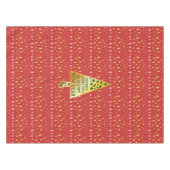 ゴールデンクリスマスツリー – 赤い風景 テーブルクロス (正面(横))