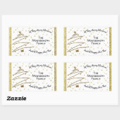 ゴールデンクリスマスツリー 長方形シール (シート)