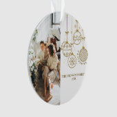 ゴールデンクリスマスデコレーションボールフォトオーナメント オーナメント (正面)