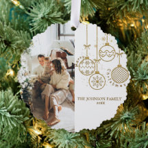 ゴールデンクリスマスデコレーションボール写真