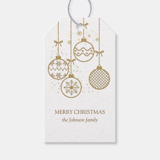 ゴールデンクリスマスデコレーションボール ギフトタグ (正面)