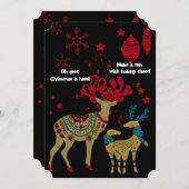 ゴールデンクリスマストナデナーズレッドスノーフレークスノルディック シーズンカード (正面/裏面)