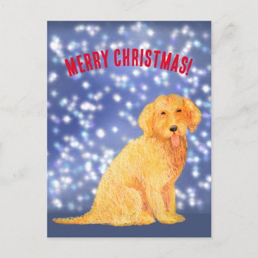 ゴールデンクリスマスドードルポストカード ポストカード (正面)